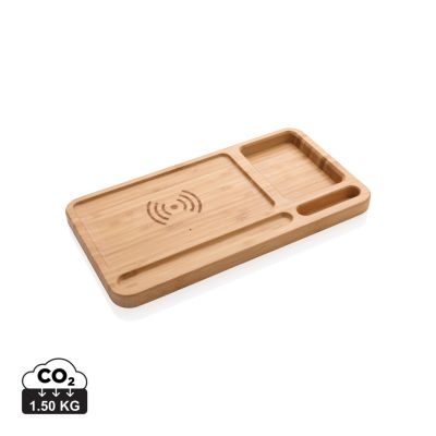 Stolni organizator od bambusa 5W bežični punjač