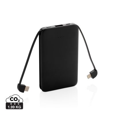 5.000 mAh džepni prijenosni punjač s integriranim kabelima