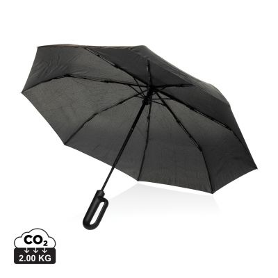 Yara 21' AWARE™ RPET solid colour umbrella with carabiner